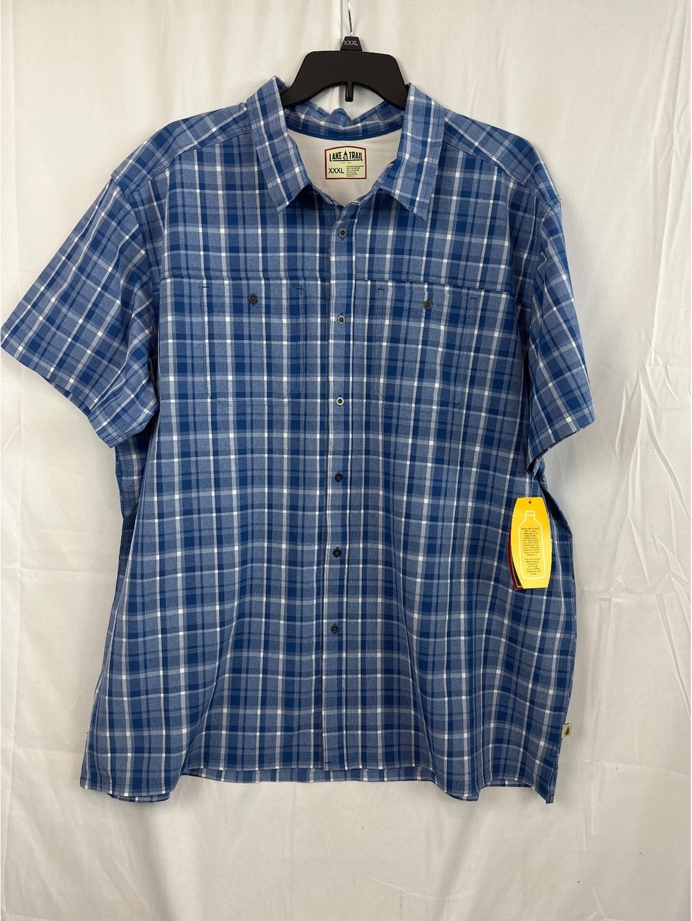 Lake & Trail Men's Blue Plaid SS Outdoor Shirt XXXL NWT